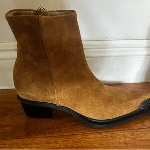 Mango Tan Suede Ankle Boots